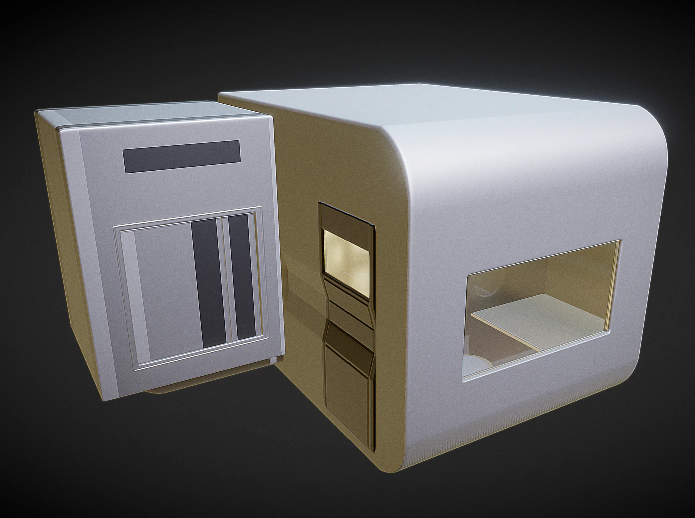 futuristic living module high poly version 3D Model .c4d .max .obj .3ds .fbx .stl .blend 