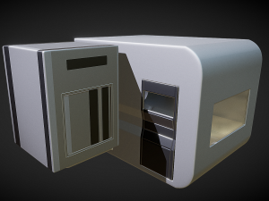 futuristic living module high poly version 3D मॉडल