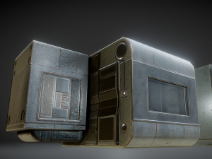 futuristic living module old metal version 3D Model