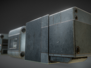 futuristic living module old metal version Model 3D