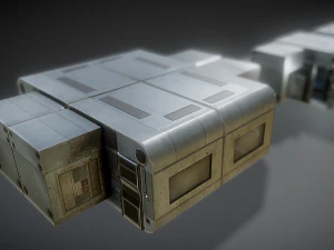 futuristic living module old metal version 3D Model