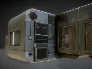 futuristic living module old metal version Model 3D