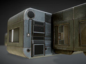 futuristic living module old metal version 3D Model