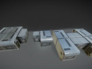 futuristic living module old metal version 3D Model