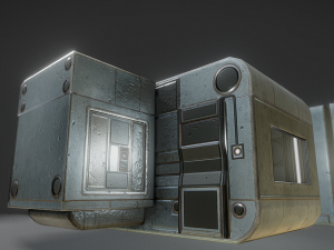 futuristic living module old metal version Model 3D