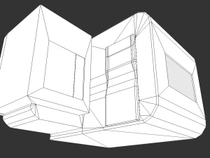 futuristic living module old metal version 3D Model