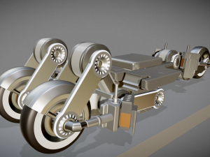 futuristic trike chassis high poly version 1 Modèle 3D