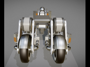 futuristic trike chassis high poly version 1 Modèle 3D
