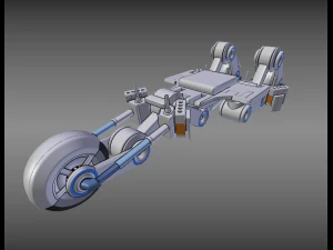 futuristic trike chassis high poly version 1 3D Model