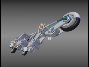 futuristic trike chassis high poly version 1 Modèle 3D