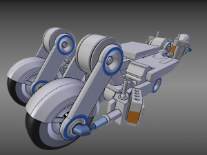 futuristic trike chassis high poly version 1 Modèle 3D