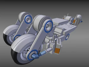 futuristic trike chassis high poly version 1 3D Model