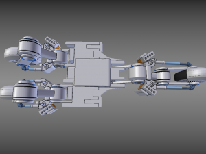futuristic trike chassis high poly version 1 Modèle 3D