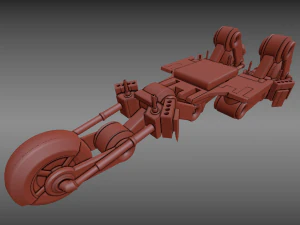 futuristic trike chassis high poly version 1 3D Model