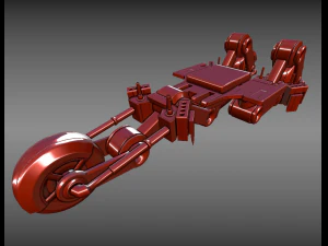 futuristic trike chassis high poly version 1 3D Model