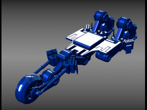 futuristic trike chassis high poly version 1 Modèle 3D