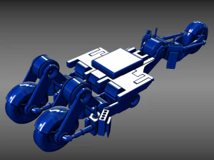 futuristic trike chassis high poly version 1 3D Model