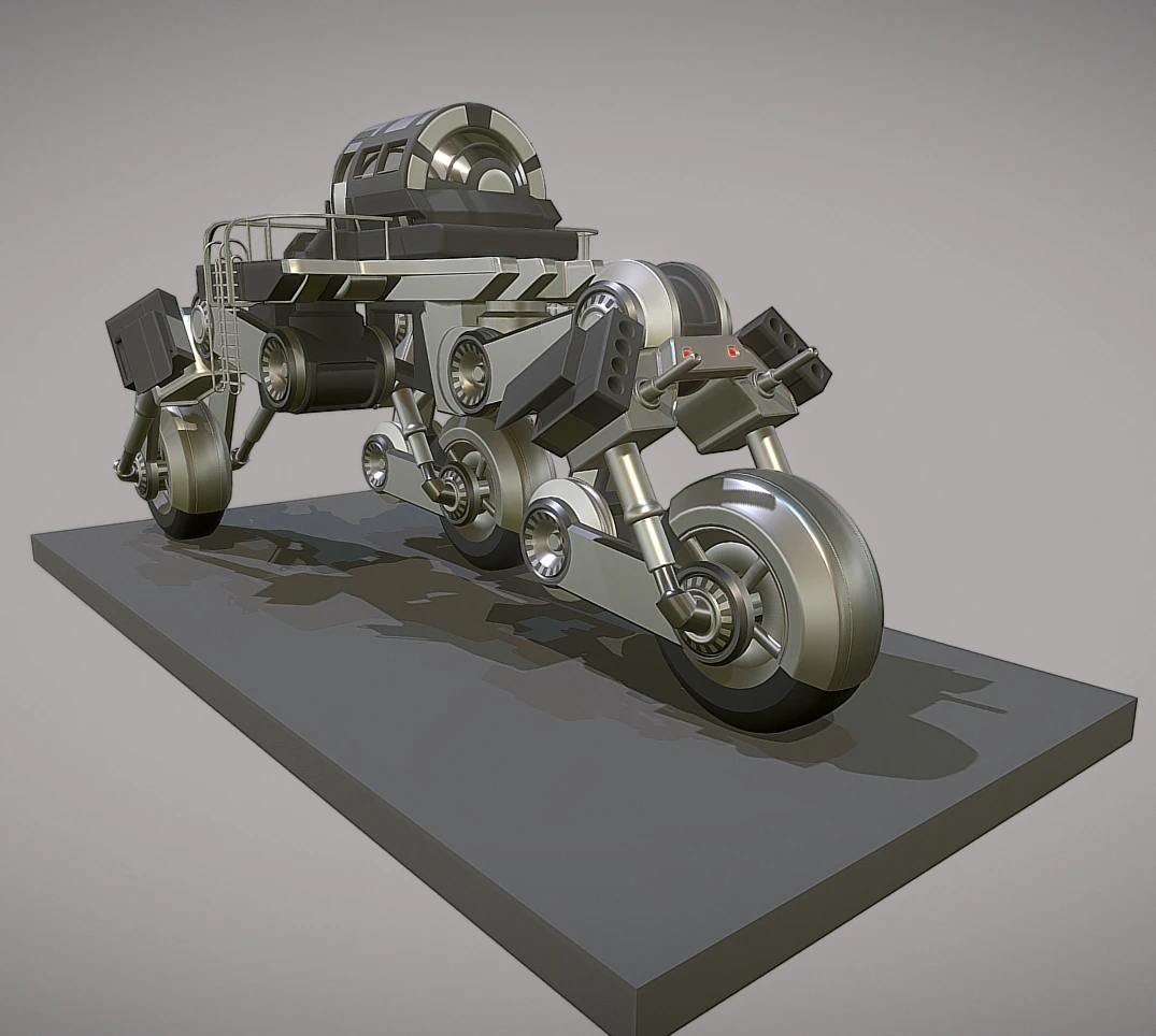 futuristic trike high poly version 2 3D Model .c4d .max .obj .3ds .fbx .stl .blend 