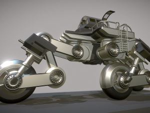 futuristic trike high poly version 2 3D Model