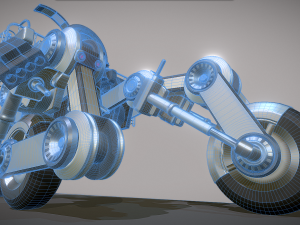 futuristic trike high poly version 2 3D Model