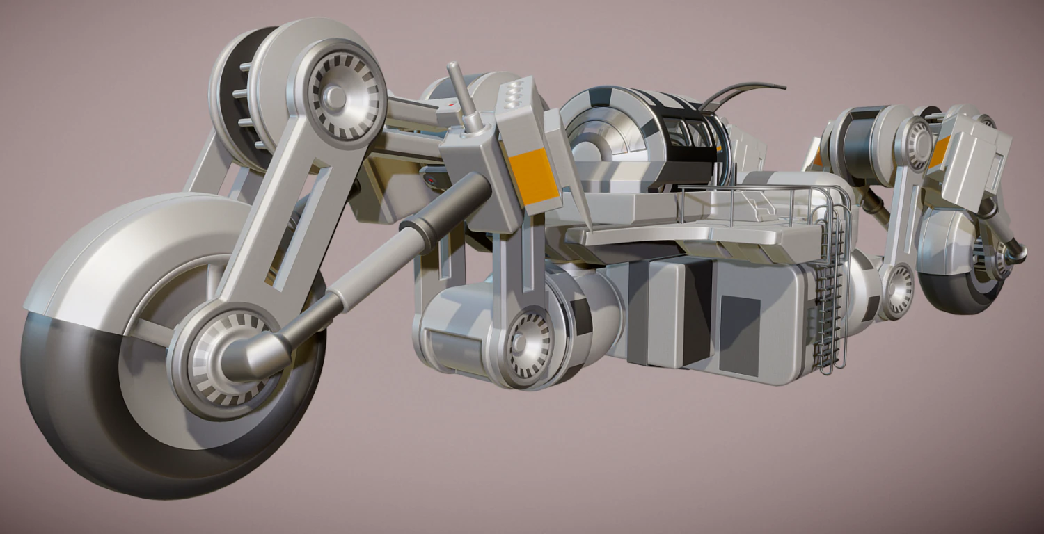 futuristic trike high poly version 3 3D Model .c4d .max .obj .3ds .fbx .stl .blend 