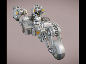futuristic trike high poly version 3 3D Model