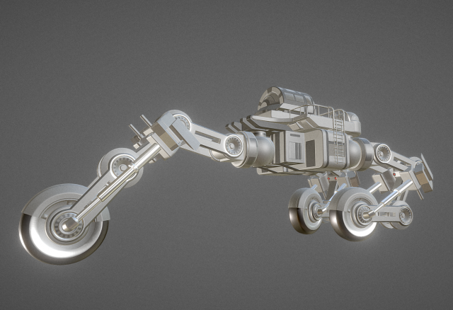 futuristic trike high poly version 4 3D Model .c4d .max .obj .3ds .fbx .stl .blend 