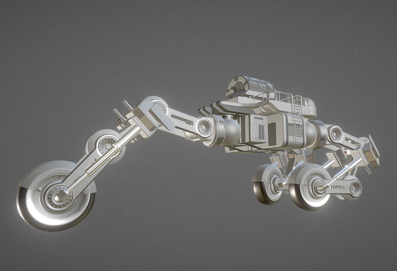 futuristic trike high poly version 4 3D Model .c4d .max .obj .3ds .fbx .stl .blend 