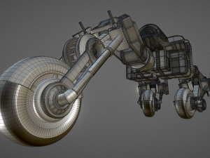 futuristic trike high poly version 4 3D Model