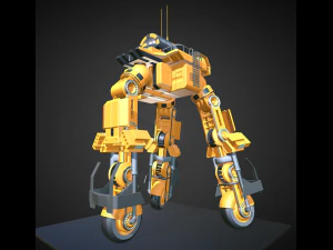 trike futurista versão high poly 5 Modelo 3D