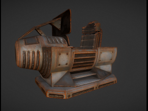 futuristic control module rusty version 3D Model