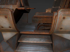 未来的な制御モジュールの錆びたバージョン 3Dモデル