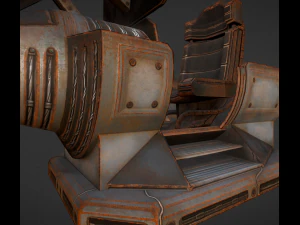 未来的な制御モジュールの錆びたバージョン 3Dモデル