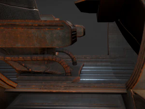 未来的な制御モジュールの錆びたバージョン 3Dモデル