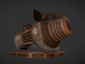 未来的な制御モジュールの錆びたバージョン 3Dモデル