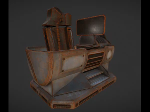 未来的な制御モジュールの錆びたバージョン 3Dモデル