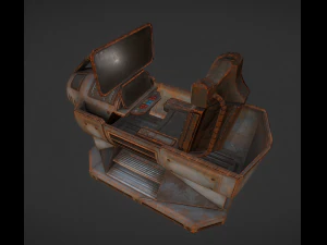 未来的な制御モジュールの錆びたバージョン 3Dモデル