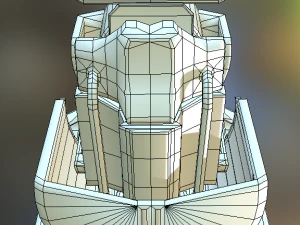 未来的な制御モジュールの錆びたバージョン 3Dモデル