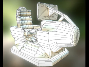 未来的な制御モジュールの錆びたバージョン 3Dモデル