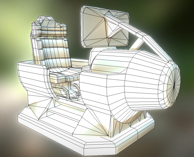 futuristic control module low-poly 3D Model .c4d .max .obj .3ds .fbx .stl .blend 