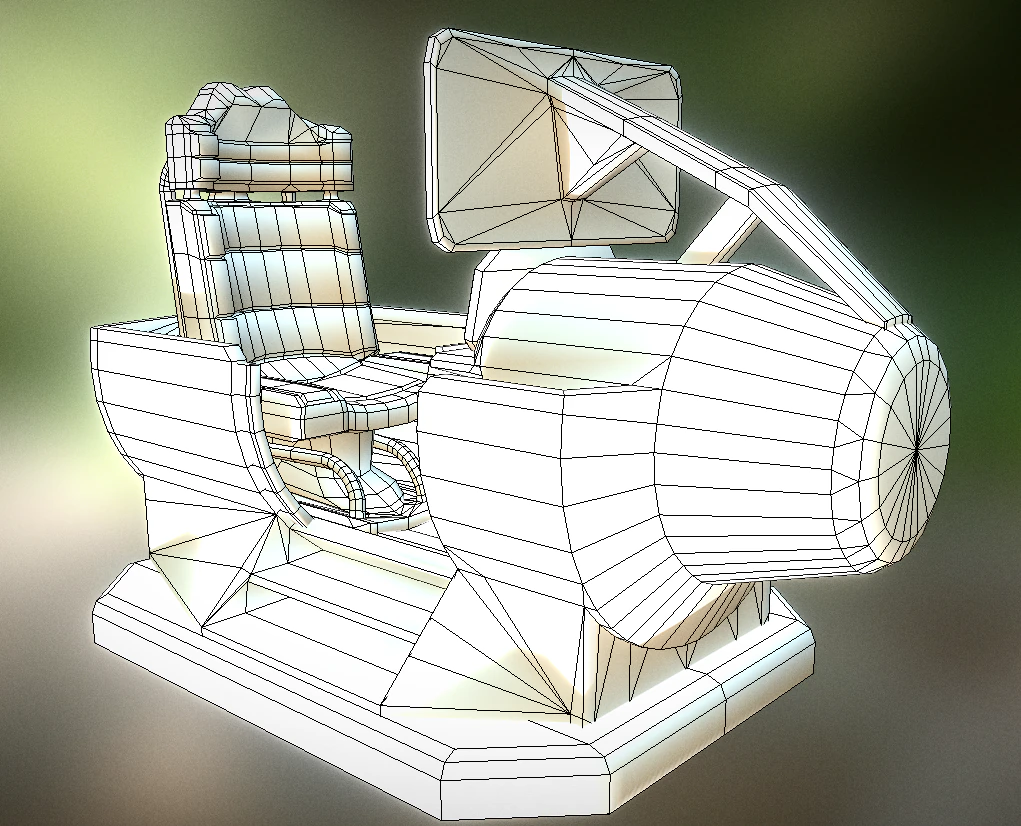 futuristic control module low-poly 3D Model .c4d .max .obj .3ds .fbx .stl .blend