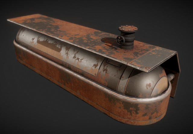 fuel tank rusty version 3D Model .c4d .max .obj .3ds .fbx .stl .blend 