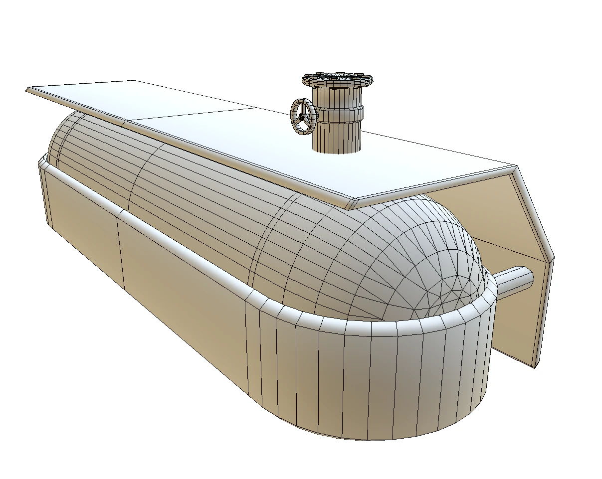 fuel tank low poly model 3D Model .c4d .max .obj .3ds .fbx .stl .blend 