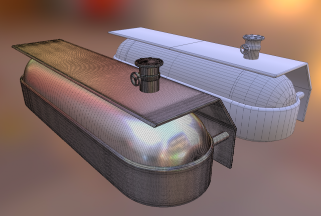 fuel tank low and high poly Modèle 3D .c4d .max .obj .3ds .fbx .stl .blend 