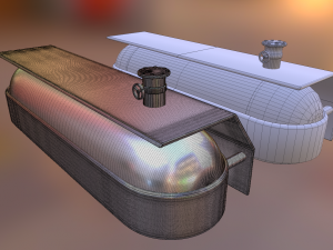fuel tank low and high poly 3D Модель