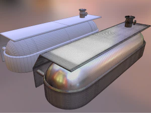 fuel tank low and high poly 3D Model