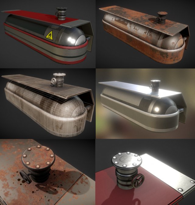 fuel tank collection 3D Model .c4d .max .obj .3ds .fbx .stl .blend 