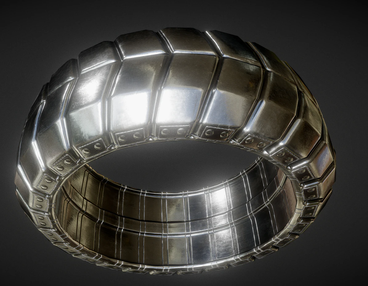 futuristic tire silver version 3D Model .c4d .max .obj .3ds .fbx .stl .blend