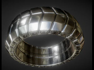 futuristico pneumatico versione argento Modello 3D