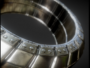 futuristic tire silver version Model 3D